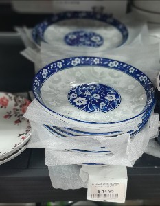 White and Blue Flower Plates